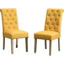 Amonia 7-piece Dining Set, Turned-Leg Dining Table with 6 Tufted Chairs