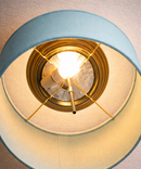 Moderne Flush Mount Conversion Kit 14"w Island Paradise Blue Drum Lampshade