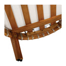 Acacia Wood Outdoor Club Chair with Handwoven Rope Accents & Curved Backrest - Water-Resistant Boho Patio Lounge Chair with Removable Cushions for Porch, Garden