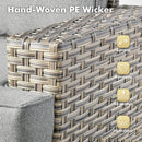 Dark Gray Wicker Patio Furniture Set 6 Pieces Cushioned