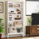 Tall 70.8 Inch Bookcase 5 Tier Heavy Freestanding White