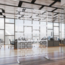 Outdoor & Indoor Metal Privacy Screen 76' H×48' W Freestanding Decorative Privacy Screen White