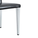 Table and chair set.64.5x35.4 Inch Stylish White Marble Textured Dining Table.Paried With 4 Black PU dining chairs, Silver Metal Legs.Simple and versatile.High Elasticity Sponge Filling.