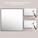 36 Inch Black Rectangle Bathroom Mirror With Tempered Glass