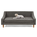 Durable Elevated Dog Sofa Bed with Modern Irregular Armrest Design, Comfortable Soft Pet Sofa - Dark Gray