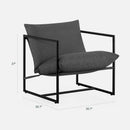 Aidan Sling Chair Dark Grey Metal Frame Shredded Foam
