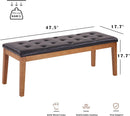Oversized Brown Faux Leather Upholstered Ottoman Bench