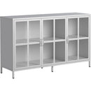 Modern Sideboard Buffet Cabinet with Storage Premium Steel Storage Cabinet, Adjustable Feet,Glass Doors,Large Capacity Organizer