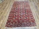 4x7 Antique Yamud Rug Russian Rug Turkoman Rug Fine Weave Rug