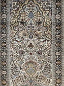 Turkish Kayseri Silk Rug 3x5, Tree of Life Silk Oriental Carpet, Birds Persian Vase Design, Hand Knotted Vintage Fine Rug, 340 KPSI