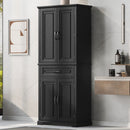 Bathroom Storage Cabinet with Doors and Drawer, Multiple Storage Space, Adjustable Shelf, Black (Old Sku:WF308204AAB)