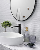 34 Inch Circle Mirror Titanium Finish For Entryways
