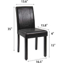 PU Leather Dining Chairs Black Set of 4 Modern Comfort