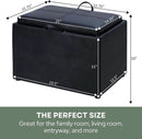 Accent Storage Ottoman 22 Point 75 Inches Charcoal Jet Black