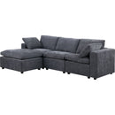 Modular Sectional Sofa, Convertible Sofa Couch, Modular Sectionals with Ottomans, 4Seat Sofa Couch with Reversible Chaise for Living Room. Chenille Grey