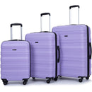 Expandable 3 Piece Luggage Sets PC Lightweight & Durable Suitcase with Two Hooks, Spinner Wheels, TSA Lock, (21/25/29) Purple