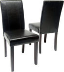 Parson Chair Leatherette Padded Black Urban Set Of 2