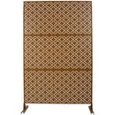 Freestanding Decorative Privacy Screen for Deck Balcony Patio, Metal Privacy Screen 76' H×48' W, Brown