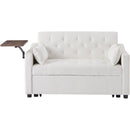 CREAM WHITE VELVET SOFA BED