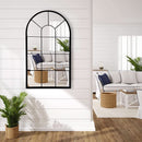 Wall Mirror Black Arched Farmhouse 41.3 x 24 x 1 Inches
