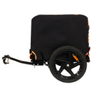 2-in-1 Bike & Pull-Behind Pet Trailer – Convertible Dog/Cat Carrier with Detachable Bike Hitch & Built-in Towing Handle – All-Terrain Wheels for Cycling and Hand-Pulled Transport, Orange and Black