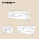 Three Piece Orange Sectional Sofa Set Tufted Living Room