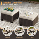8 Piece Patio Furniture Set with Firepit and Cushions
