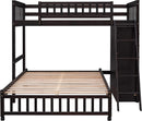 Twin Over Full Bunk Bed With Storage Solid Wood Espresso
