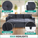 Gray Microfiber L Shape Sleeper Sofa With USB Ports Storage