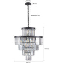 Black Luxury Crystal Chandelier Modern Chandeliers Lights Fixture Hanging Pendant Light Fixture for Dining Room Bedroom Living Room Dia 23.6 Inch-Black