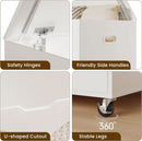 White Wooden Storage Bench On Wheels