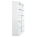 83' Tall Wood Bookcase Suite with light strip ,5-Tier Decor Bookcase Suite with Adjustable Shelves,Storage Organizer,Free Standing Storage Shelves Suite for Living Room,Home Office,White