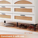 Six Drawer White Dresser With Industrial Steel Base