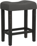 Sora Button Tufted Counter Height Saddle Stools Set of 2 Gray