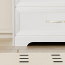 Modern 3 Drawer Bedroom Chest of Drawers with 6 Drawers Dresser, Clothes Organizer -Metal Pulls for Living Room, Bedroom, Hallway, White,47.6" x 15.7" x 28.9"
