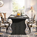 Black 63 Inch Rectangular Modern Dining Table For 4 To 6