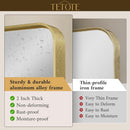 40 By 30 Inch Brushed Brass Bathroom Mirror Wall Mounted