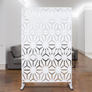 Outdoor & Indoor Metal Privacy Screen 76' H×48' W in White, Freestanding Decorative Panels for Deck, Balcony, Patio, Lawn, and Garden