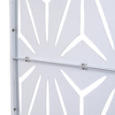 Outdoor & Indoor Metal Privacy Screen 76' H×48' W in White, Freestanding Decorative Panels for Deck, Balcony, Patio, Lawn, and Garden