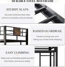 Twin Loft Bed With Ladder And Guard Rail In Rustic Style