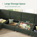 Emerald Green Modular Sleeper Sofa With Hidden Storage Compartment