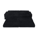 Modern Minimalist Style L Shape Modular Sectional Sofa with Corduroy Finish in Black