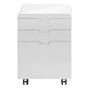 File Cabinet, Rolling Mobile, Storage Drawers, Printer Stand, Office, Work, Glossy Contemporary, Modern - White
