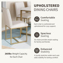 TOPMAX Modern Dining Table Set for 6 Faux Marble Kitchen Table Set with 6 Upholstered Dining Chairs, 7-Piece, White+Golden