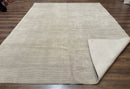Tibetan Rug 8x10 Taupe Handmade Wool Modern Contemporary Carpet