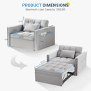 Grey Sleeper Sofa Bed Chair Three Level Adjustable Backrest