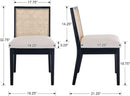Rattan Dining Chairs Set Of Six Two Tone Black Cream Finish