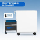 Mobile File Cabinet Home Office 3 Drawer White Under Desk