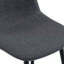 Dark Gray Linen Fabric Bar Chair Set - Two Pieces, Rounded Backrest, Metal Legs, Multiple Colors
