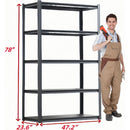 5 Tier Heavy Duty Metal Storage Shelves ,Easy to Assemble ,Adjustable ,Storage Shelves for Basements, Garages and Kitchen, 78 'H*47.2'W*23.6 'D